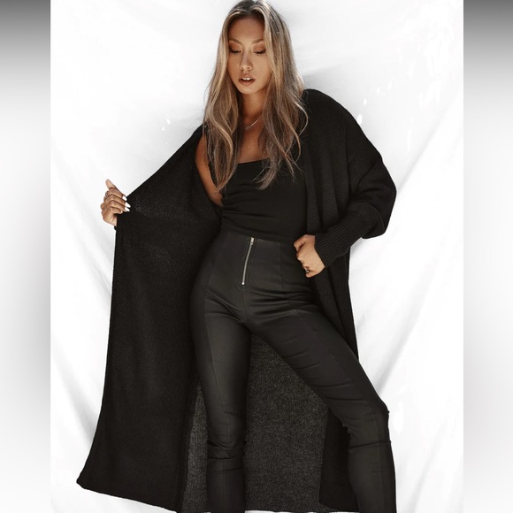 NWT All Things Golden the signature cardigan duster black - Picture 3 of 10